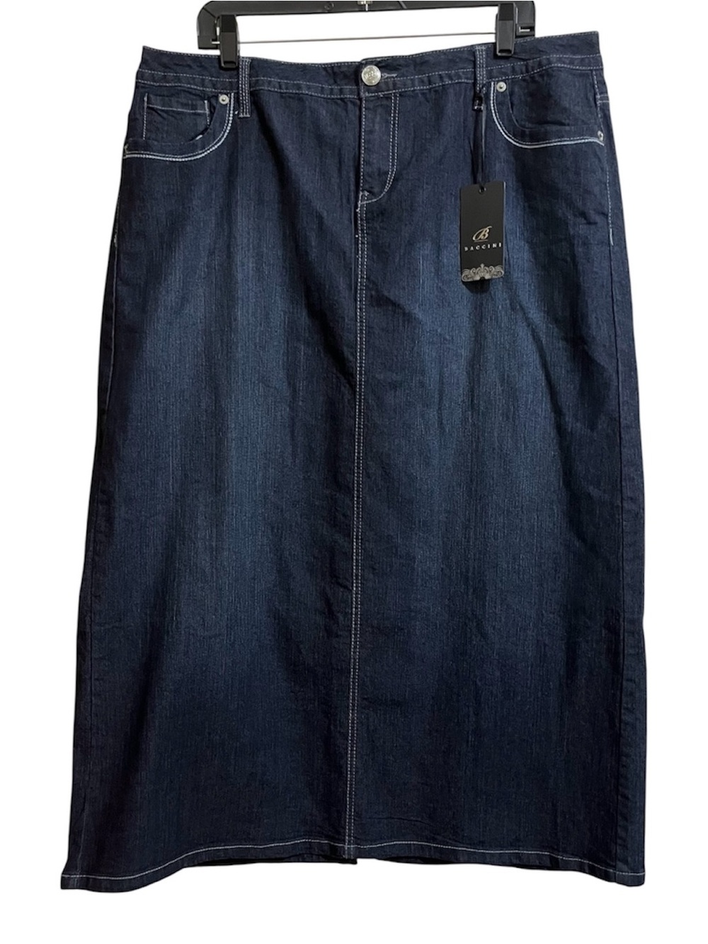 BRAND NEW Baccini Women’s Dark Blue Denim Blue Jeans Skirt Size 16W